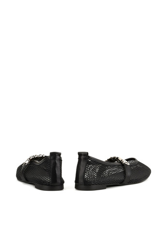 Жіночі балетки Le'BERDES | чорні однотонні натуральна шкіра (360795524)