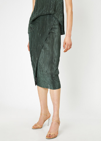 Темно-зеленая кэжуал однотонная юбка KOTON карандаш