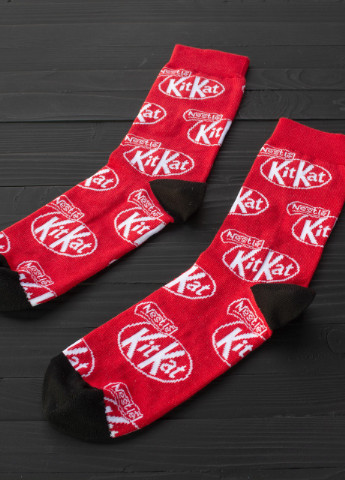Шкарпетки з високоякісної бавовни з оригінальним принтом "KitKat" Maybel (250424367)