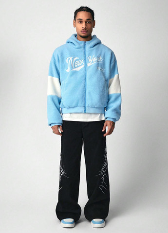 Блакитна демісезонна куртка SHEIN