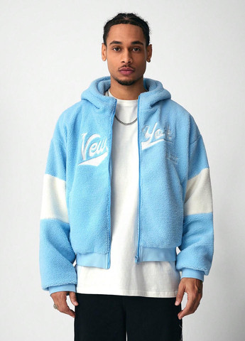 Блакитна демісезонна куртка SHEIN