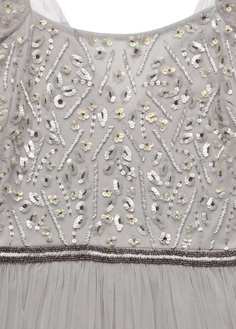 Серое праздничный, вечернее платье в стиле ампир Frock and Frill однотонное