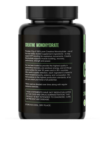 Креатин моногідрат Creatine Monohydrate 2500 мг, 60 капсул Bel Tono (340108235)