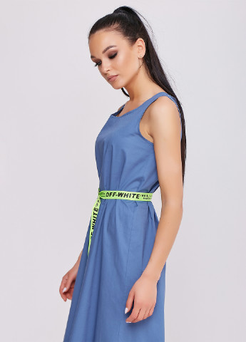 Синее кэжуал платье а-силуэт ST-Seventeen однотонное