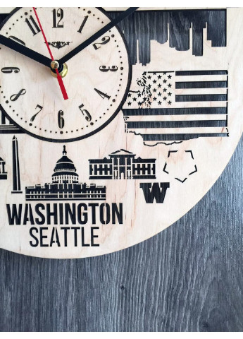 Дизайнерський годинник на стіну «Сіетл, Вашингтон» 7Arts (253566787)