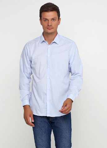 Голубой классическая рубашка однотонная Cedar Wood State с длинным рукавом