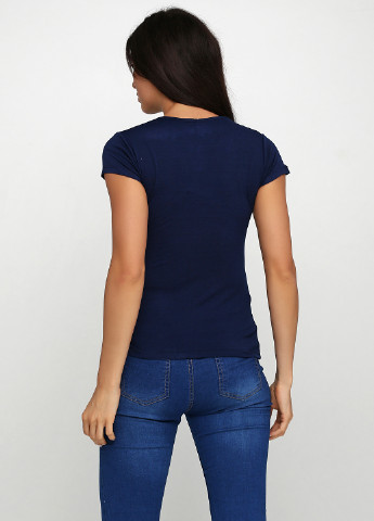 Темно-синяя летняя футболка Mei Na Fashion