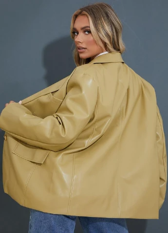 Оливковый женский жакет PrettyLittleThing однотонный - демисезонный