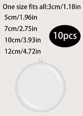 Ялинкова іграшка (10 шт.), 7 см SHEIN (311510841)