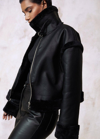 Чорна демісезонна куртка-трансформер Boohoo