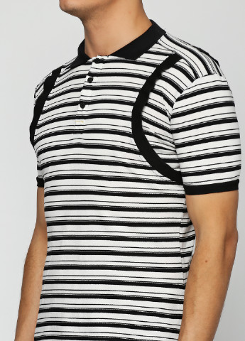 Черно-белая футболка-поло для мужчин Richmond Denim в полоску