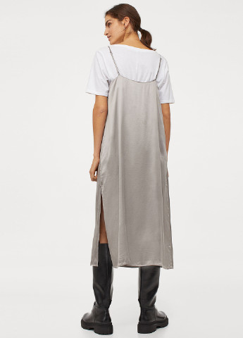 Сіро-бежева кежуал сукня сукня-комбінація H&M однотонна