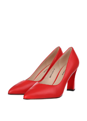 Красные женские кэжуал туфли на высоком каблуке - фото