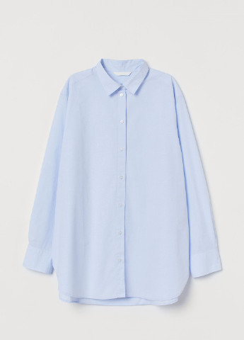 Сорочка H&M однотонна блакитна кежуал