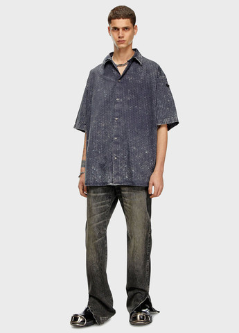 Серая кэжуал рубашка варенка Diesel