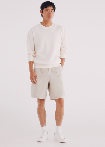 Белый демисезонный кэжуал лонгслив Springfield однотонный