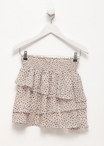 Светло-бежевая кэжуал в горошек юбка H&M а-силуэта (трапеция)