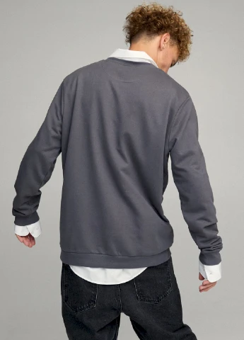 Темно-серый свитшот мужской oversize /no flis/ YAPPI (252259041)