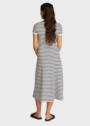 Білий кежуал сукня поло Tommy Jeans в смужку