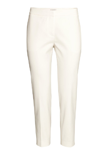 Молочные классические демисезонные зауженные брюки H&M