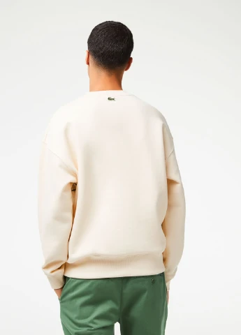 Айворі світшот Lacoste логотип нашивки (276526123)