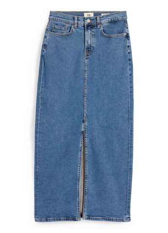 Синяя джинсовая, кэжуал однотонная юбка C&A