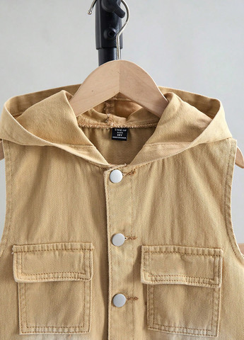 Песочный летний костюм (жилет, шорты) с шортами SHEIN