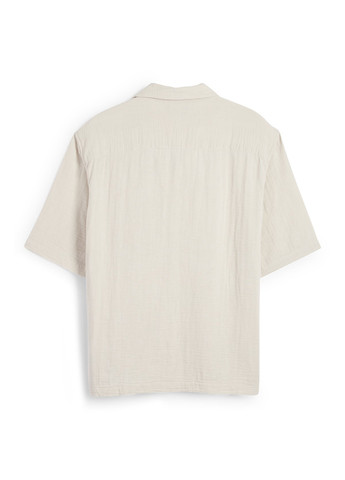 Серо-бежевая кэжуал рубашка однотонная C&A