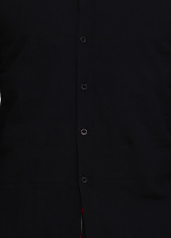 Черно-белая кэжуал рубашка однотонная Madoc с длинным рукавом