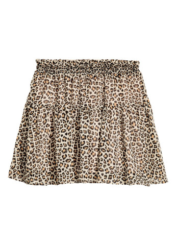 Разноцветная кэжуал леопардовая юбка H&M клешированная