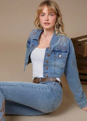 Голубая демисезонная куртка SHEIN