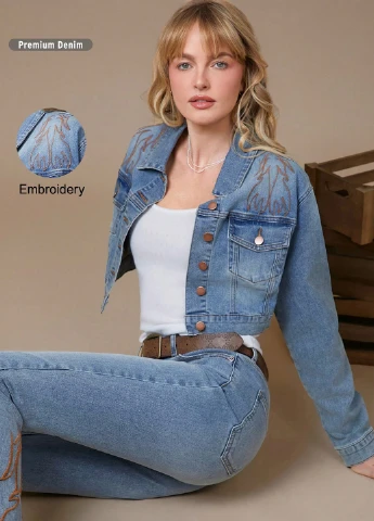 Голубая демисезонная куртка SHEIN