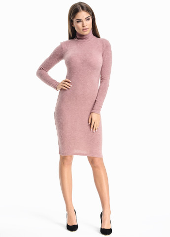 Светло-розовое кэжуал платье Le Bourdon однотонное