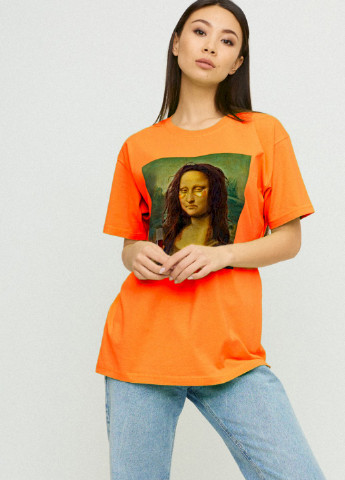 Оранжевая демисезон футболка oversize / air print / YAPPI