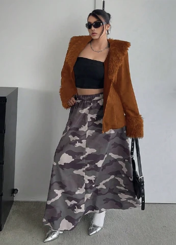 Коричнева демісезонна куртка SHEIN