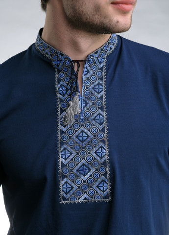 Вишиванка з коротким рукавом Козацька синя з блакитним Melanika (249631192)
