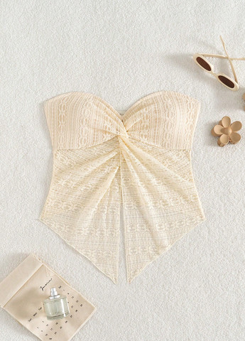 Кремовий літній купальник (ліф, трусики) танкіні, роздільний SHEIN