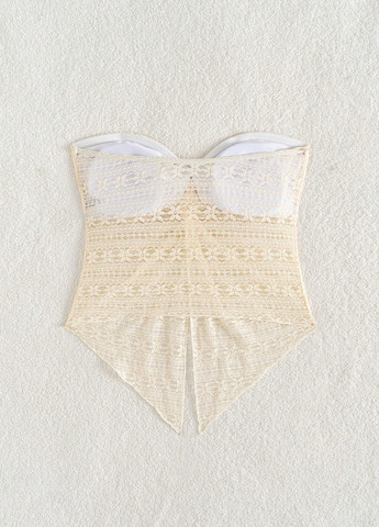 Кремовий літній купальник (ліф, трусики) танкіні, роздільний SHEIN