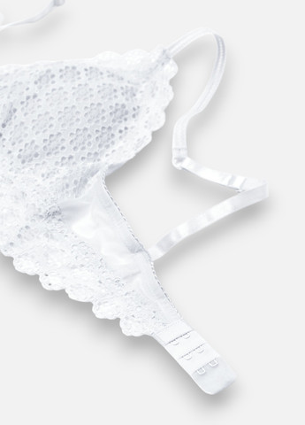 Белый бралетт бюстгальтер H&M без косточек полиамид
