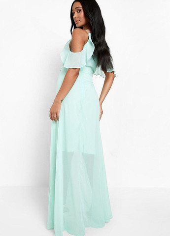 М'ятна вечірня сукня в стилі армпір Boohoo однотонна