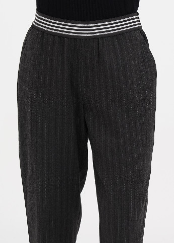Темно-серые кэжуал демисезонные укороченные, зауженные брюки Oltre