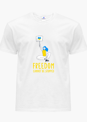 Біла демісезон футболка жіноча свободу не зупинити (freedom can not be stopped) білий (8976-3691) s MobiPrint
