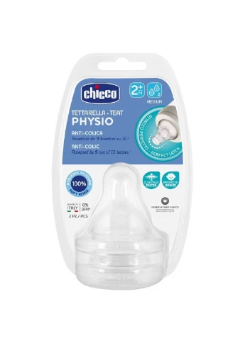Соска Physio, силікон, середній потік, 2м+, 2 шт. Chicco (252192740)