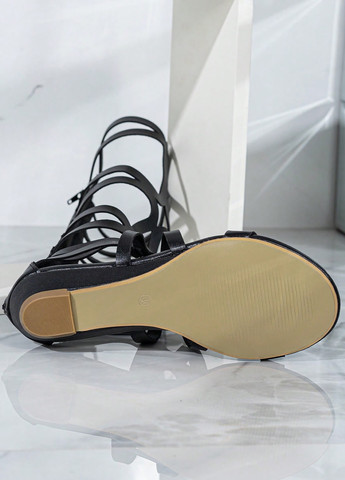 Черные босоножки SHEIN на молнии