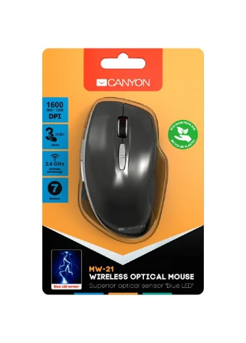 Мишка MW-21 Wireless Blue LED Dark gray (CNS-CMSW21DG) Canyon (253547512)