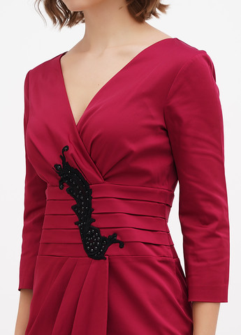 Бордова кежуал сукня на запах Sassofono однотонна