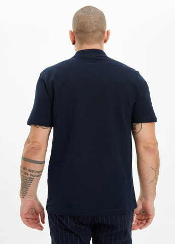 Темно-синяя футболка-поло для мужчин DeFacto