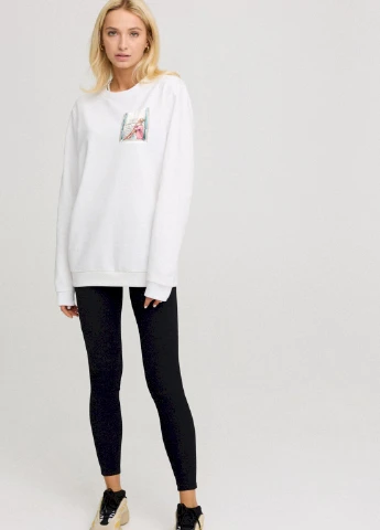 Белый світшот жіночий oversize /no flis/ YAPPI (254658553)