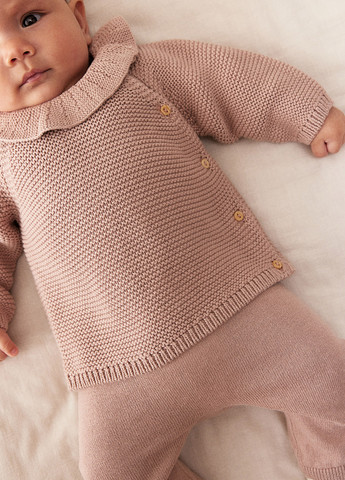 Пудровый демисезонный костюм (джемпер, брюки) брючный H&M