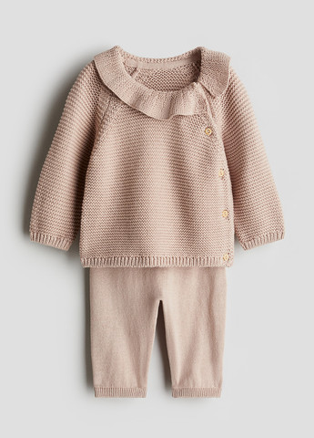 Пудровый демисезонный костюм (джемпер, брюки) брючный H&M